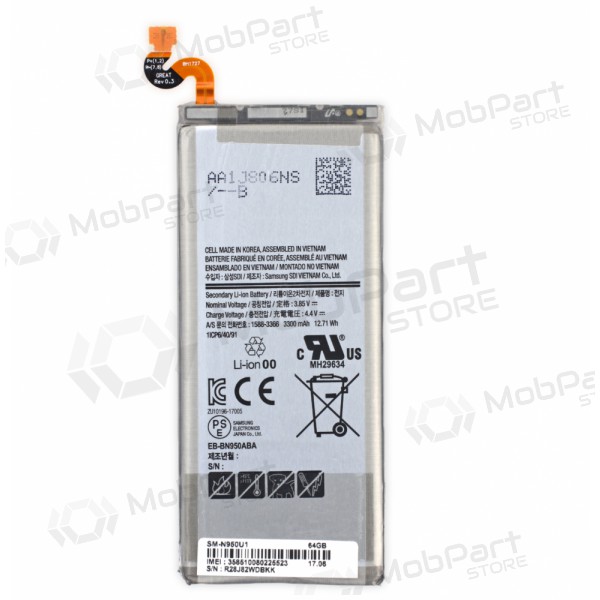 Samsung N950F Galaxy Note 8 μπαταρία / συσσωρευτής (BBN950ABE) (3300mAh) Samsung N950F Galaxy Note 8 μπαταρία / συσσωρευτής (BBN950ABE) (3300mAh)