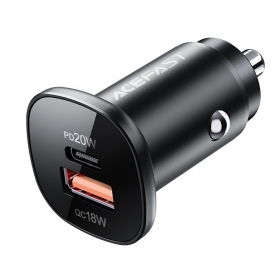 Φορτιστής automobilinis Acefast B1 Mini 38W USB-C+USB-A μαύρος