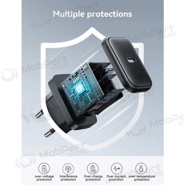 Φορτιστής Joyroom JR-TCF23 USB-C 25W + USB-C to USB-C cable 1.0m μαύρος