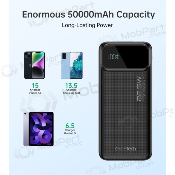 Εξωτερική μπαταρία Power Bank Choetech B732 22.5W 50000mAh μαύρος