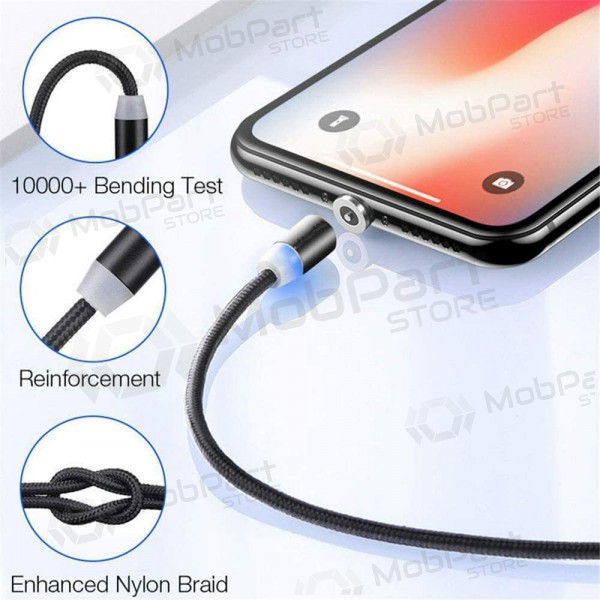 USB καλώδιο Magnetic microUSB 1.0m (μαύρος)