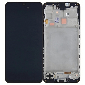 Ekranas Samsung A165 A16 4G su lietimui jautriu stikliuku και rėmeliu Black γνησια (service pack)