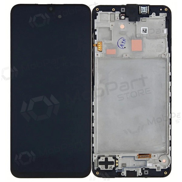 Ekranas Samsung A165 A16 4G su lietimui jautriu stikliuku και rėmeliu Black γνησια (service pack)