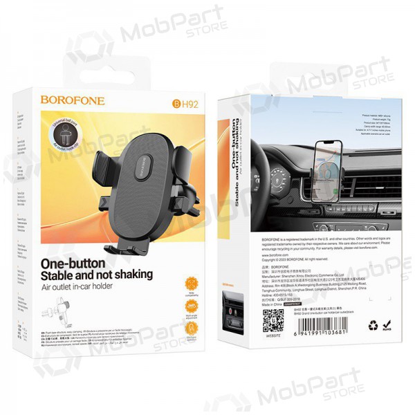 Θήκη τηλεφώνου αυτοκινήτου Borofone BH92 (air vent) μαύρος