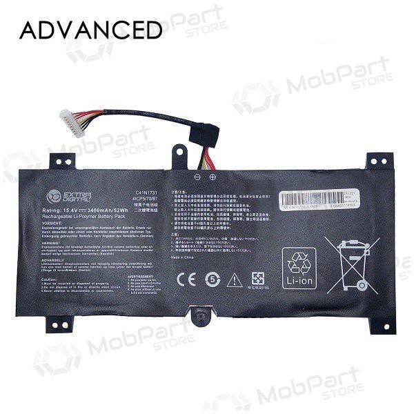 ASUS C41N1731, 3400mAh μπαταρία Laptop, Advanced ASUS C41N1731, 3400mAh μπαταρία Laptop, Advanced
