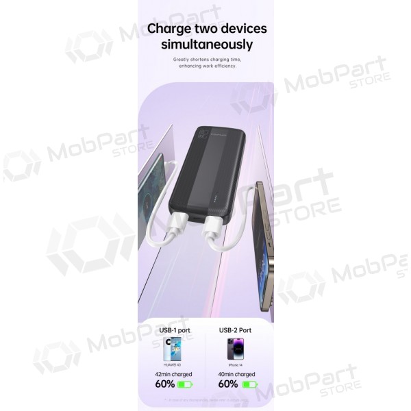 Εξωτερική μπαταρία Power Bank Awei P19K 5V/2.4A 20000mAh μαύρος