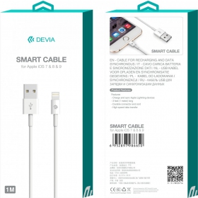USB καλώδιο Devia Smart Lightning 2.0m (άσπρο)
