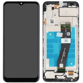 Ekranas Samsung A035G (A03 2022) su lietimui jautriu stikliuku και rėmeliu Black γνησια