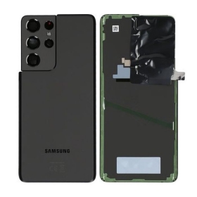 Samsung G998 Galaxy S21 Ultra 5G πίσω κάλυμμα μπαταρίας (Phantom Black) (μεταχειρισμένος grade A, γνησια)