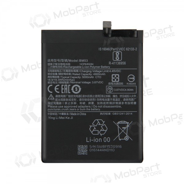 Xiaomi Mi 10T / Mi 10T Pro μπαταρία, akumuliatorius (BM53) Xiaomi Mi 10T / Mi 10T Pro μπαταρία, akumuliatorius (BM53)