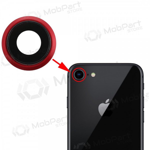 Apple iPhone 8 / SE 2020 / SE 2022 τζαμάκι κάμερας (το κόκκινο) (με πλαίσιο) Apple iPhone 8 / SE 2020 / SE 2022 τζαμάκι κάμερας (το κόκκινο) (με πλαίσιο)