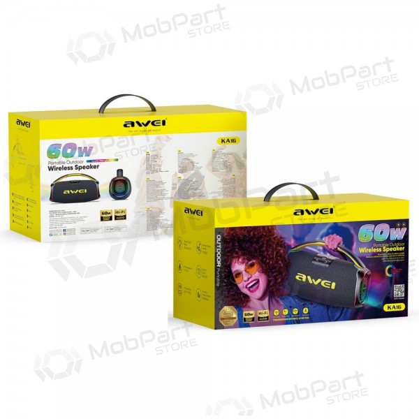 Bluetooth φορητό ηχείο Awei KA16 60W μαύρος