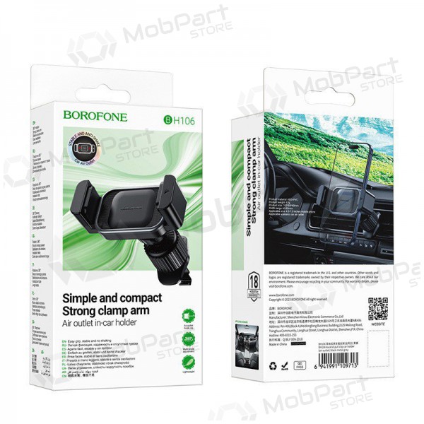 Θήκη τηλεφώνου αυτοκινήτου Borofone BH106 (air vent) μαύρος
