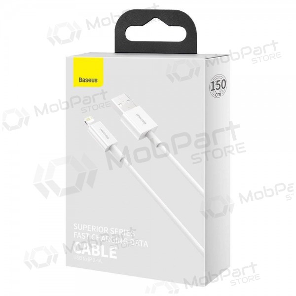 USB καλώδιο Baseus Superior Lightning 2.4A 1.5m (άσπρο) CALYS-B02