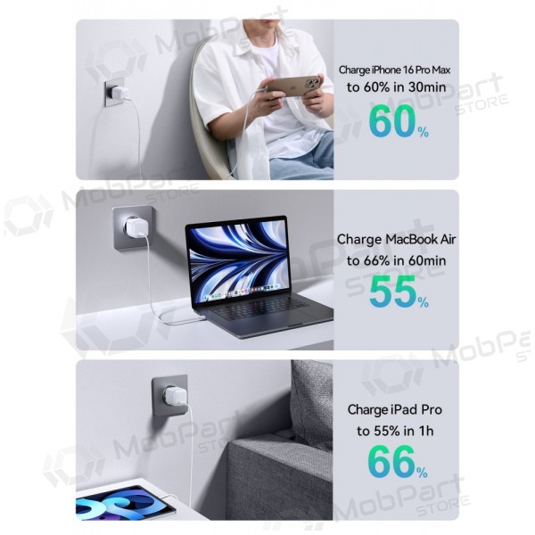 Φορτιστής Joyroom JR-TCG15 30W GaN USB-C άσπρο