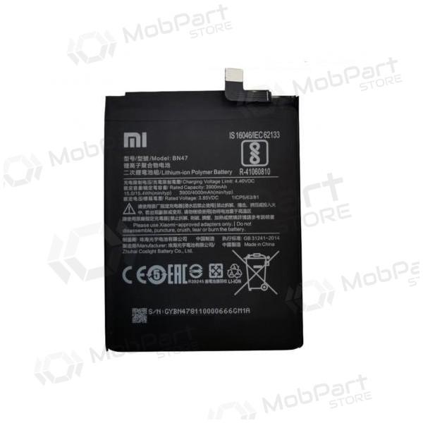 Xiaomi Mi A2 Lite / Redmi 6 Pro μπαταρία, akumuliatorius (BN47) (γνησια) Xiaomi Mi A2 Lite / Redmi 6 Pro μπαταρία, akumuliatorius (BN47) (γνησια)
