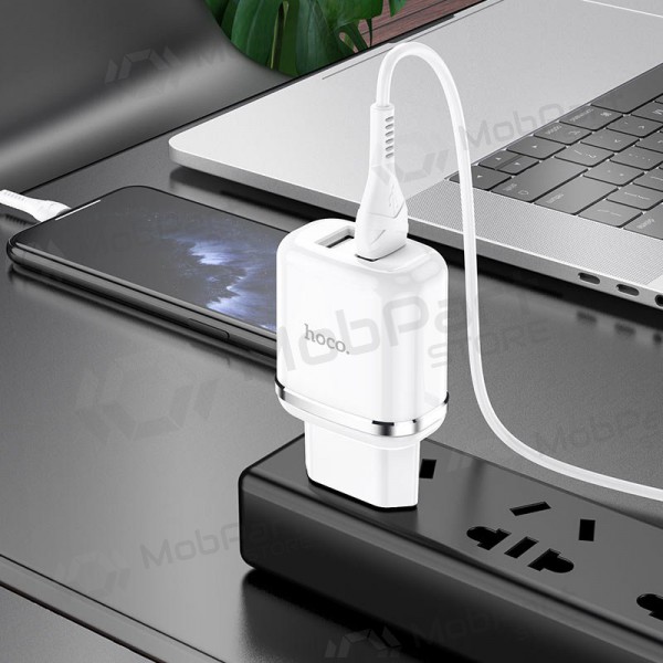 Φορτιστής Hoco N4 X 2 USB  jungtimis + Lightning (2.4A) (άσπρο)