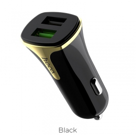 Φορτιστής automobilinis Hoco Z31 Quick Charge 3.0 (3.4A) x 2 USB (μαύρος)