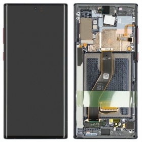 Ekranas Samsung N975 Note 10 Plus/N976 Note 10 Plus 5G su lietimui jautriu stikliuku και rėmeliu Black OLED (real size)