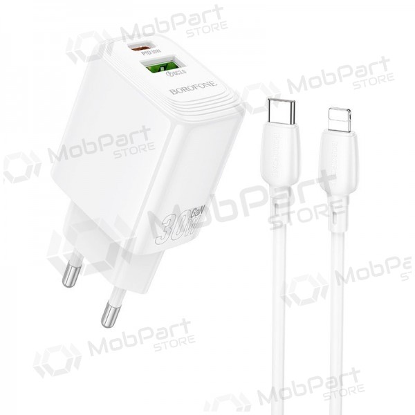 Φορτιστής Borofone BN29 30W USB-C/USB-A + USB-C to Lightning cable 1.0m άσπρο