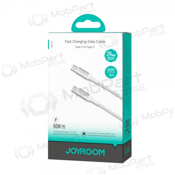 USB καλώδιο Joyroom S-A28 USB-C to USB-C 60W 2.0m άσπρο
