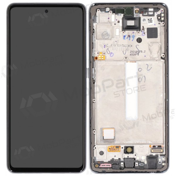 Ekranas Samsung A528 A52S 2021 su lietimui jautriu stikliuku και rėmeliu Awesome Black OLED (real size)