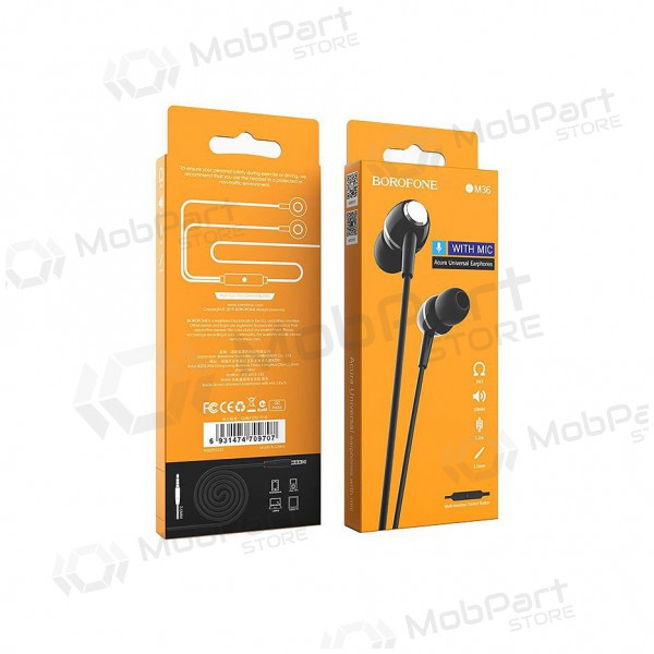 Handsfree ακουστικα Borofone BM36 3,5mm (μαύρος) Handsfree ακουστικα Borofone BM36 3,5mm (μαύρος)