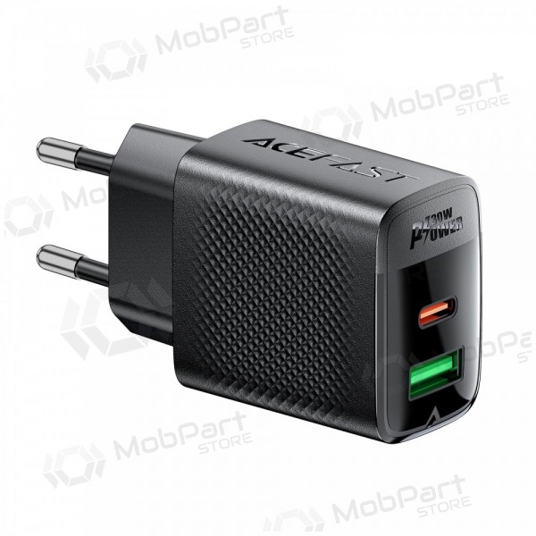 Φορτιστής Acefast A98 30W GaN USB-C/USB-A μαύρος