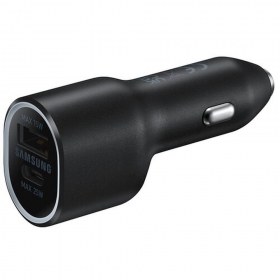 Φορτιστής automobilinis γνησια Samsung EP-L4020NBEGEU 1xType-C 1xUSB-A μαύρος στη συσκευασία 40W