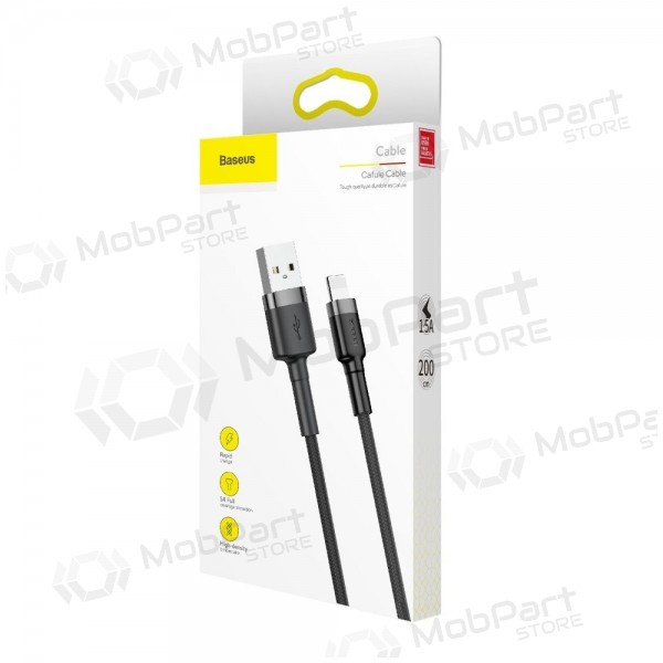 USB καλώδιο Baseus Cafule USB-A to Lightning 1.5A 2.0m γκρί-μαύρος CALKLF-CG1