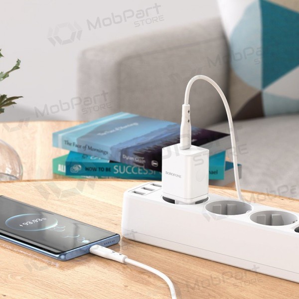 Φορτιστής buitinis Borofone BN6 Type-C PD+QC3.0 20W, άσπρο