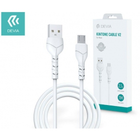 USB καλώδιο Devia Kintone microUSB 1.0m (άσπρο) 5V 2.1A
