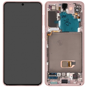 Samsung Galaxy S21 5G οθόνη (ροζ) (με πλαίσιο) (γνησια)
