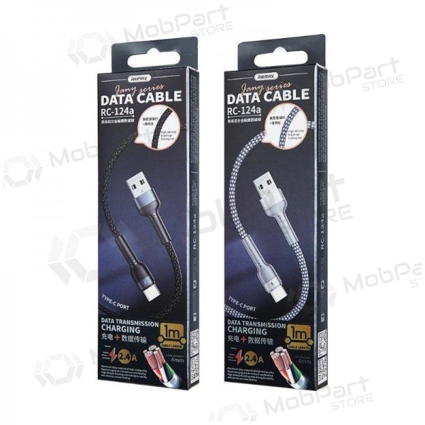 USB καλώδιο Remax RC-124a USB-A to USB-C 1.0m μαύρος