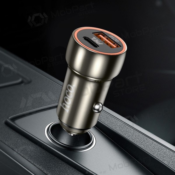 Φορτιστής automobilinis Hoco Z46A USB-A/Type-C PD20W+QC3.0 γκρί