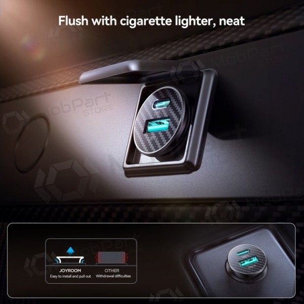 Φορτιστης αυτοκινητου Joyroom JR-CCN16 USB-A/USB-C 15W μαύρος