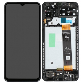 Ekranas Samsung A135 A13 4G 2022 su lietimui jautriu stikliuku και rėmeliu Black γνησια
