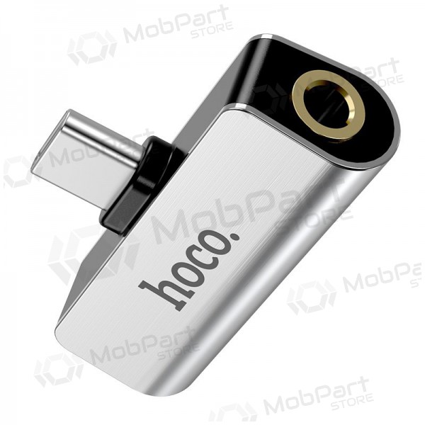Προσαρμογέας Hoco LS26 iš Type-C į Type-C + 3,5mm (ασήμι) Προσαρμογέας Hoco LS26 iš Type-C į Type-C + 3,5mm (ασήμι)