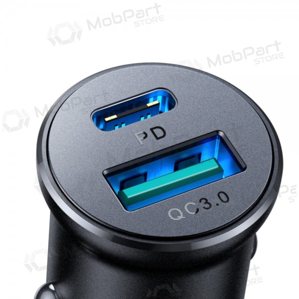 Φορτιστής automobilinis Joyroom CCN05 USB-C/USB-A 30W μαύρος