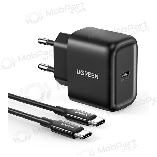 Φορτιστής buitinis Ugreen CD250 USB-C 25W + USB-C cable 2.0m μαύρος