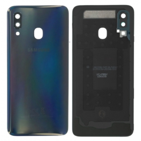 Samsung A405 Galaxy A40 2019 πίσω κάλυμμα μπαταρίας (μαύρος) (μεταχειρισμένος grade C, γνησια)