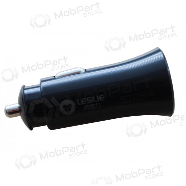 Φορτιστής automobilinis Leslie C18 2 USB 2.4A (1A+2A) (μαύρος)
