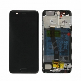 Huawei P10 οθόνη (μαύρος) (με πλαίσιο και μπαταρία) (μεταχειρισμένος grade B, γνησια)