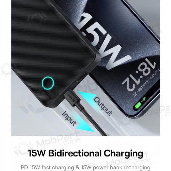 Εξωτερική μπαταρία Power Bank Baseus Airpow Lite 15W 10000mAh μαύρος P10067500123-00