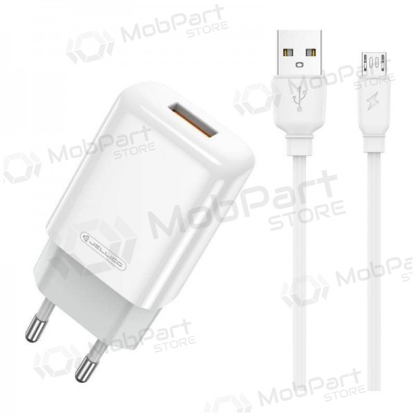 Φορτιστής buitinis Jellico EU01 2.4A USB + MicroUSB άσπρο