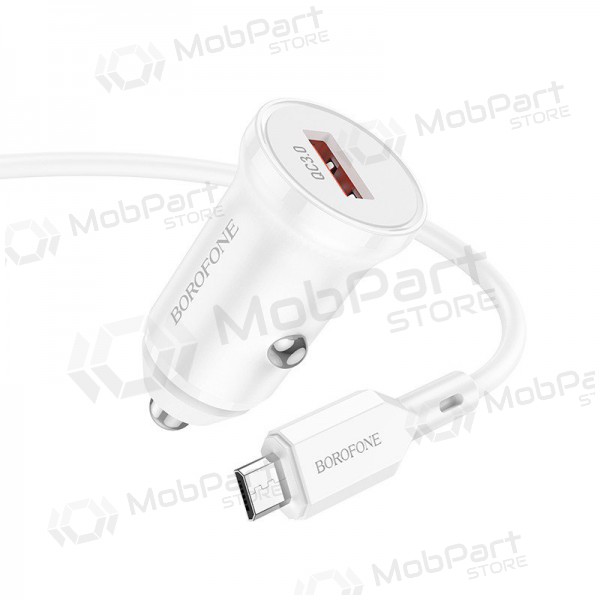 Φορτιστής automobilinis Borofone BZ18 Quick Charge 3.0 18W + MicroUSB (άσπρο)