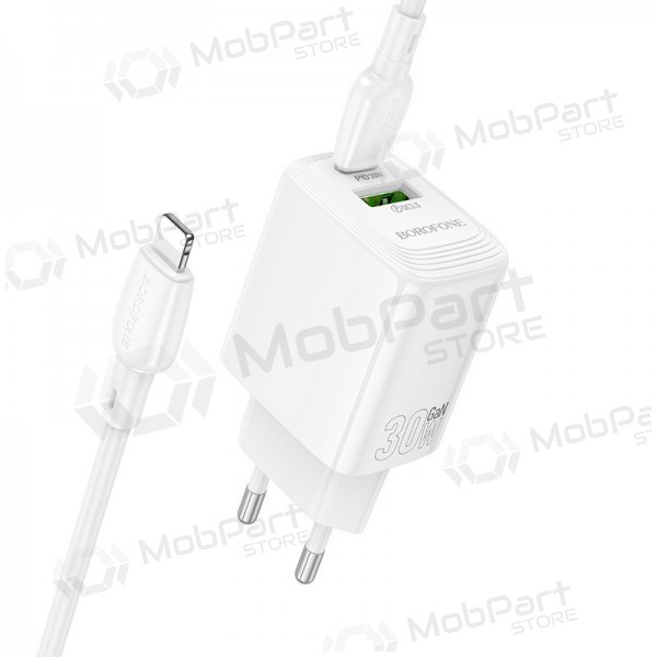 Φορτιστής Borofone BN29 30W USB-C/USB-A + USB-C to Lightning cable 1.0m άσπρο