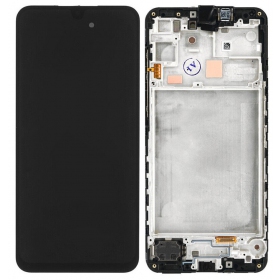 Ekranas Samsung A166 A16 5G su lietimui jautriu stikliuku και rėmeliu Black γνησια (service pack)