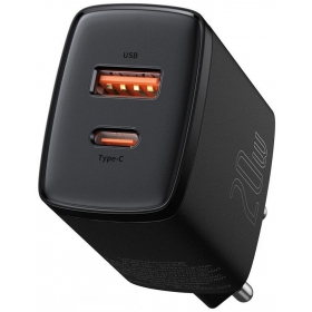 Φορτιστής Baseus USB + Type-C 20W CCXJ-B01 (μαύρος)