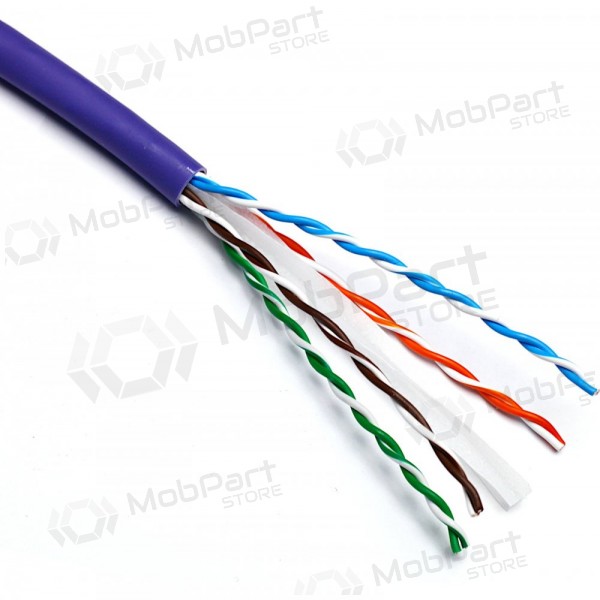 Καλώδιο επικοινωνίας Excel 190-071-500 Cat6 U/UTP (LSOH, 23AWG, B2CA, μοβ, καρούλι 500μ.)